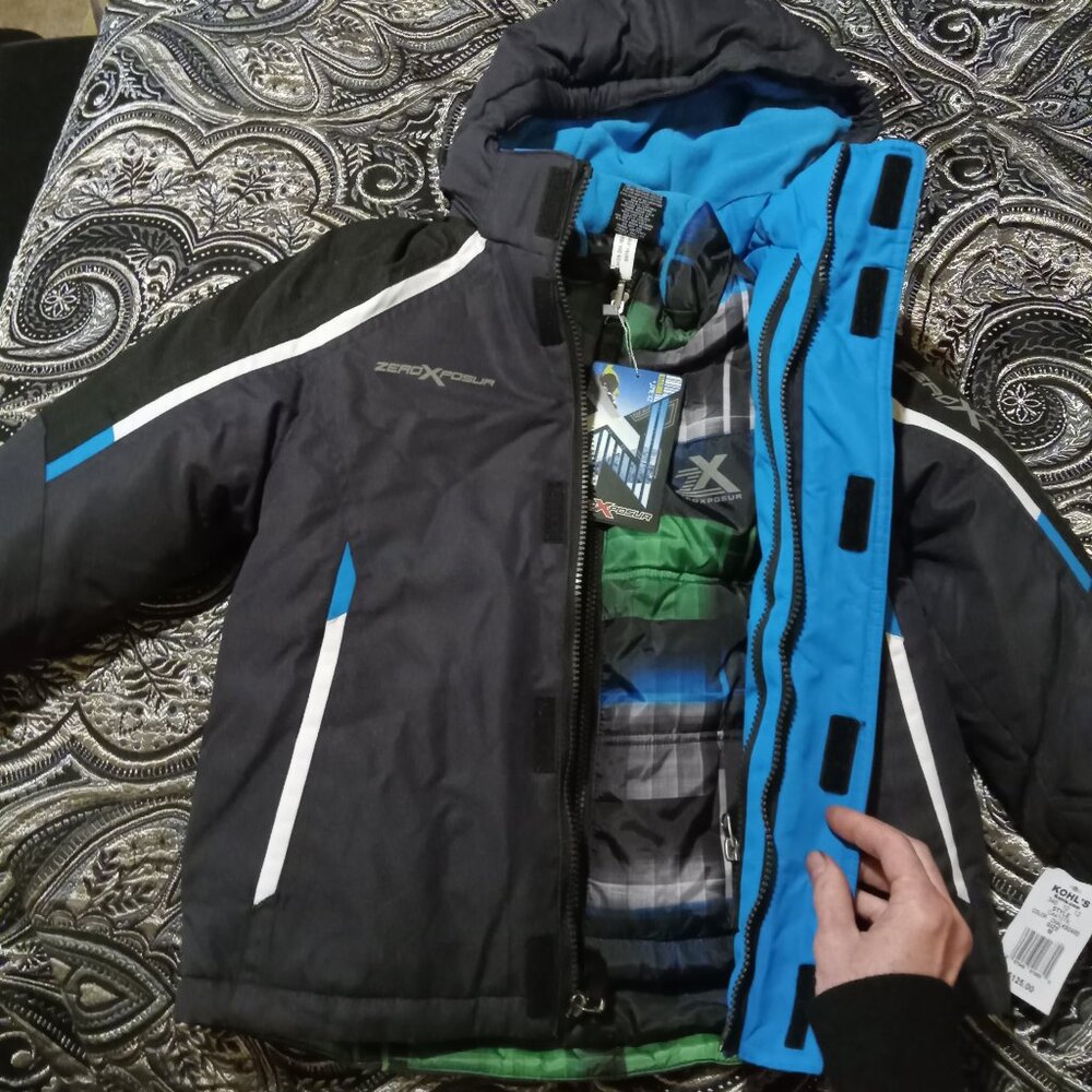 NWT ZeroXposur boys 2-in-1 double layer snow jackets combination size Medium